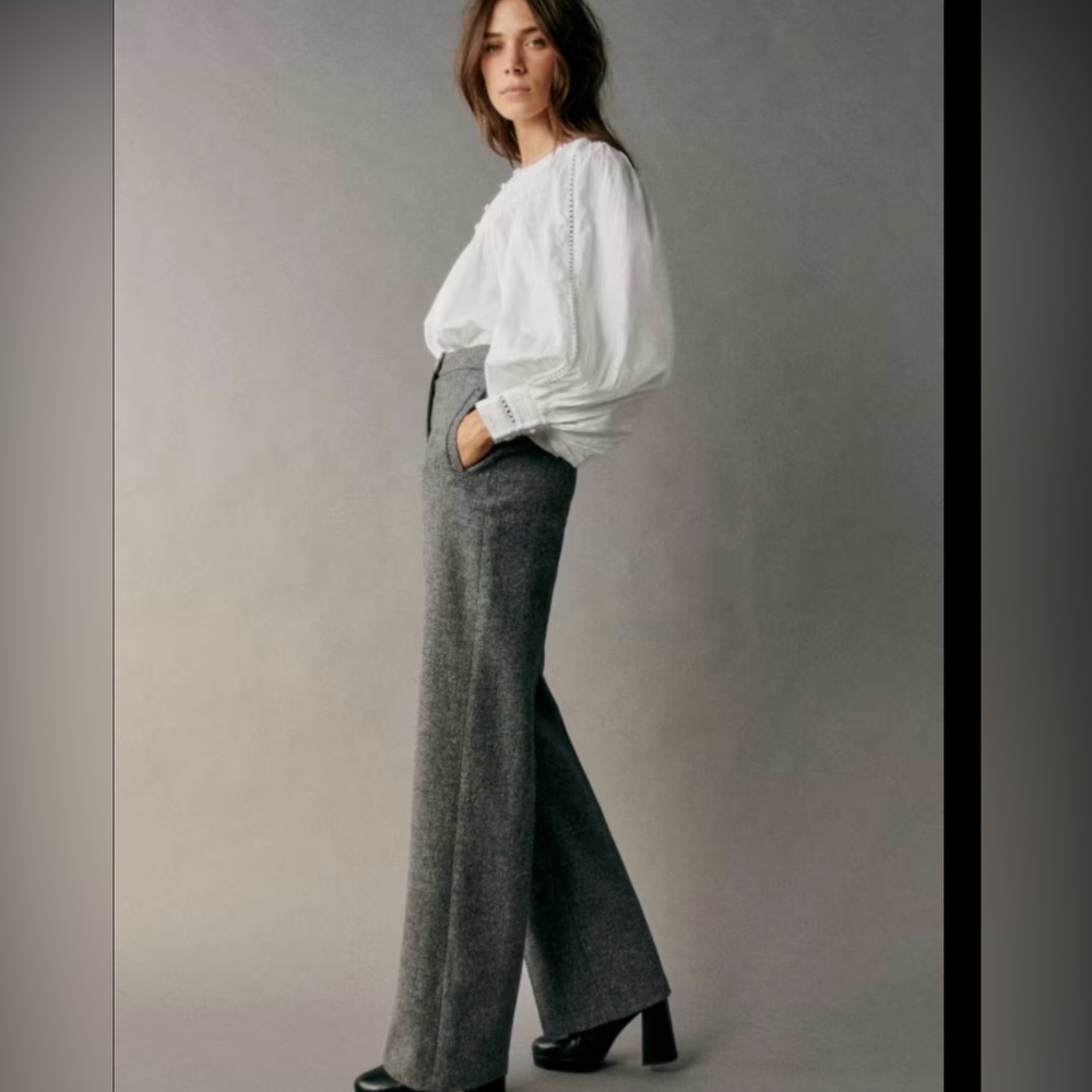Sezane Martin Trousers Mottled Grey - Size 10